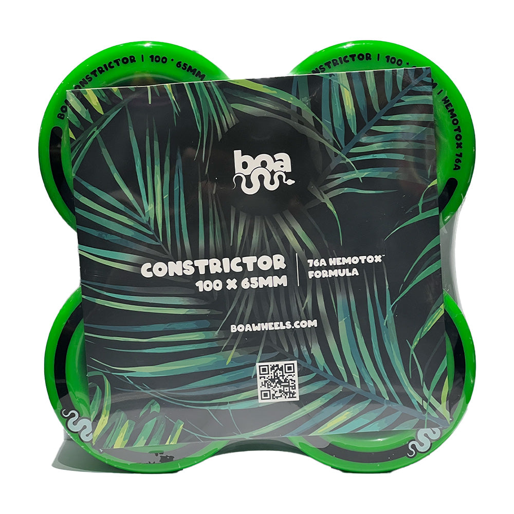 BOA WHEELS CONSTRICTOR JUNGLE GREEN 100MM X 65MM LONG DISTANCE PUSHING PUMPING AND ELECTRIC BOARD